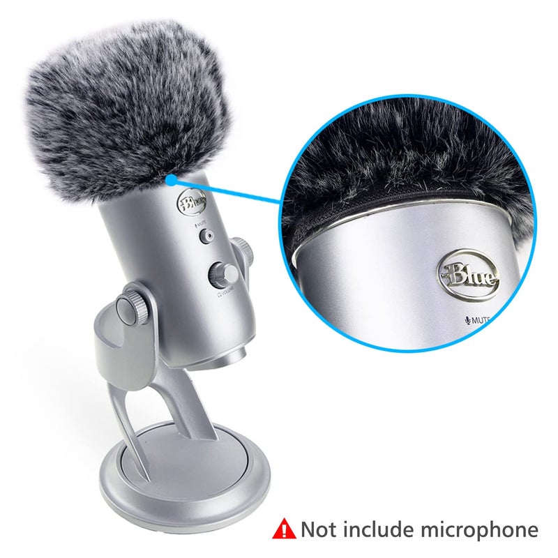 SUNMON Microphone Furry Windscreen Muff, Perfect Mic Pop Filter Mask Shield for Blue Yeti, Yeti Pro Microphones - Image 5